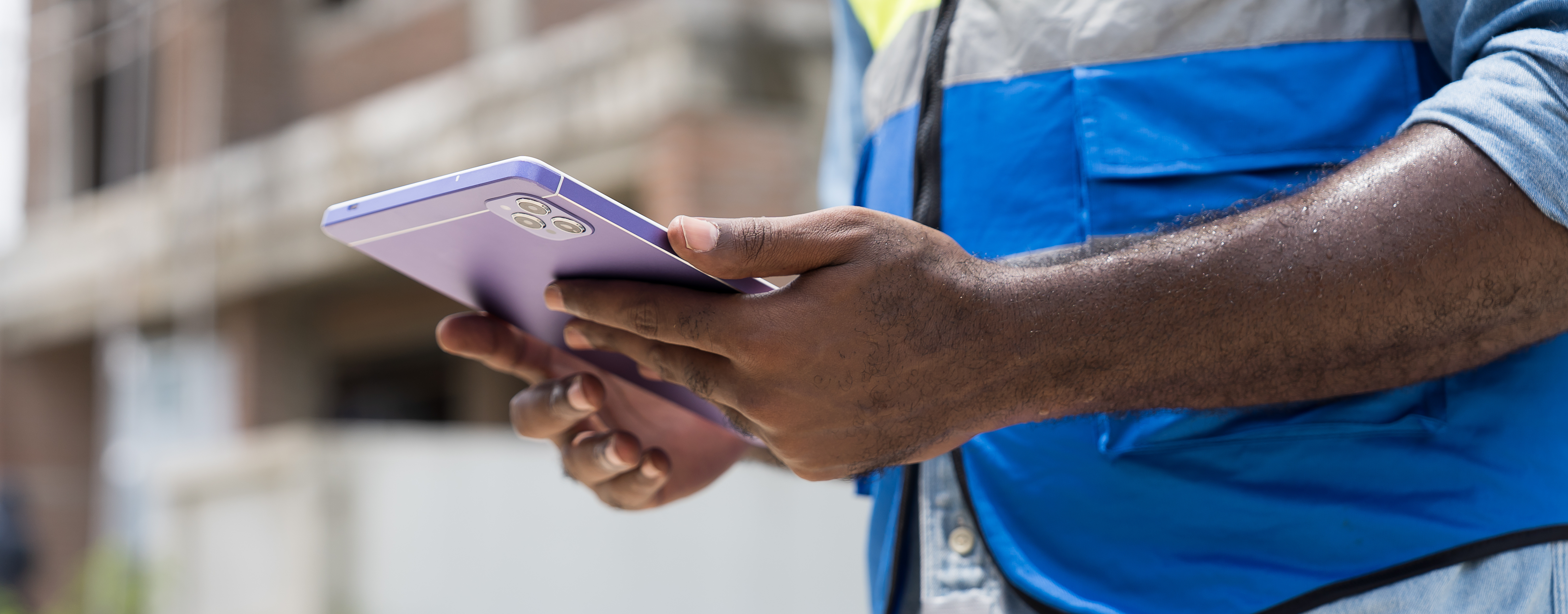Employee holding iPad