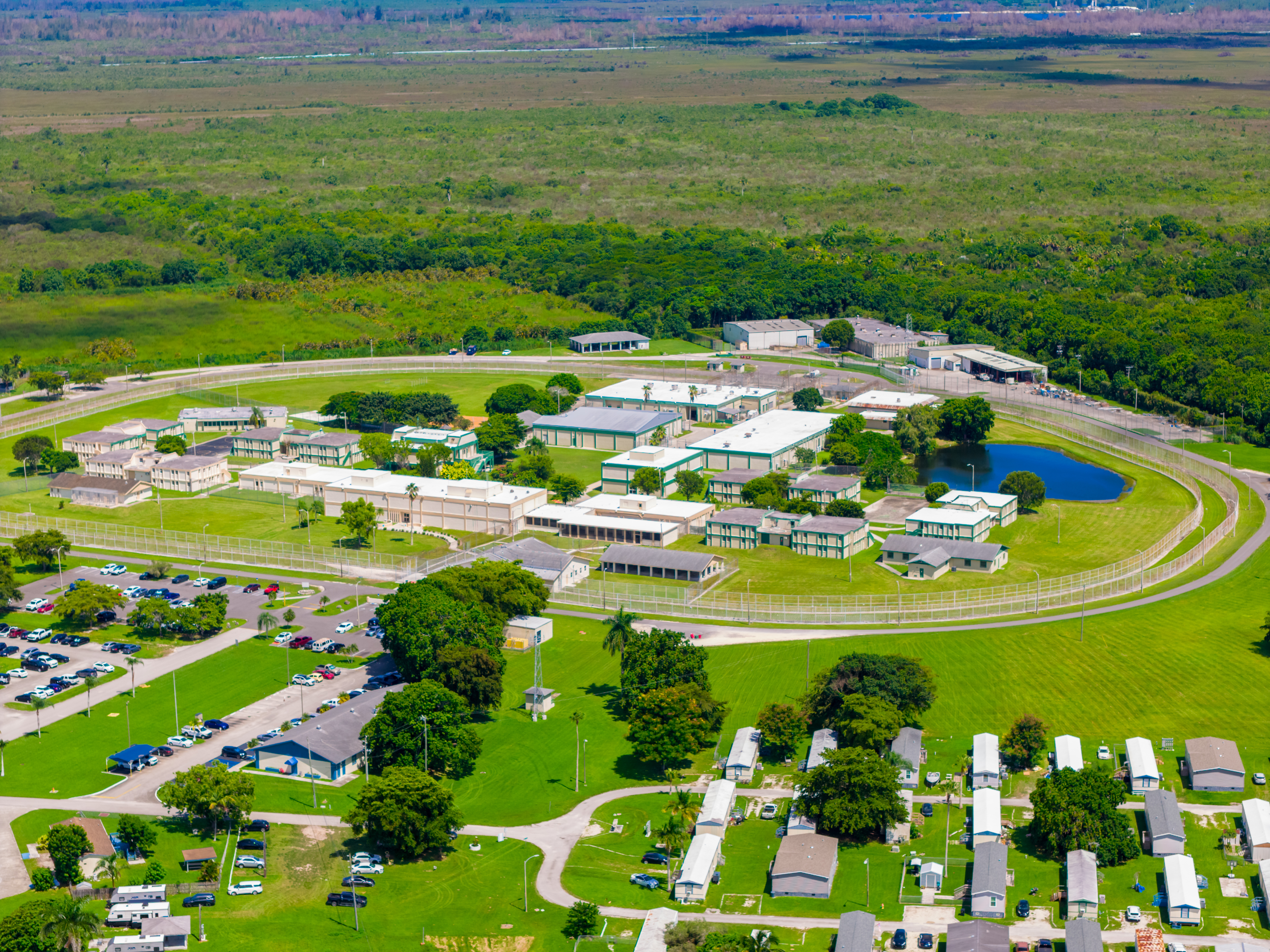 Aerial photo of corrections institution