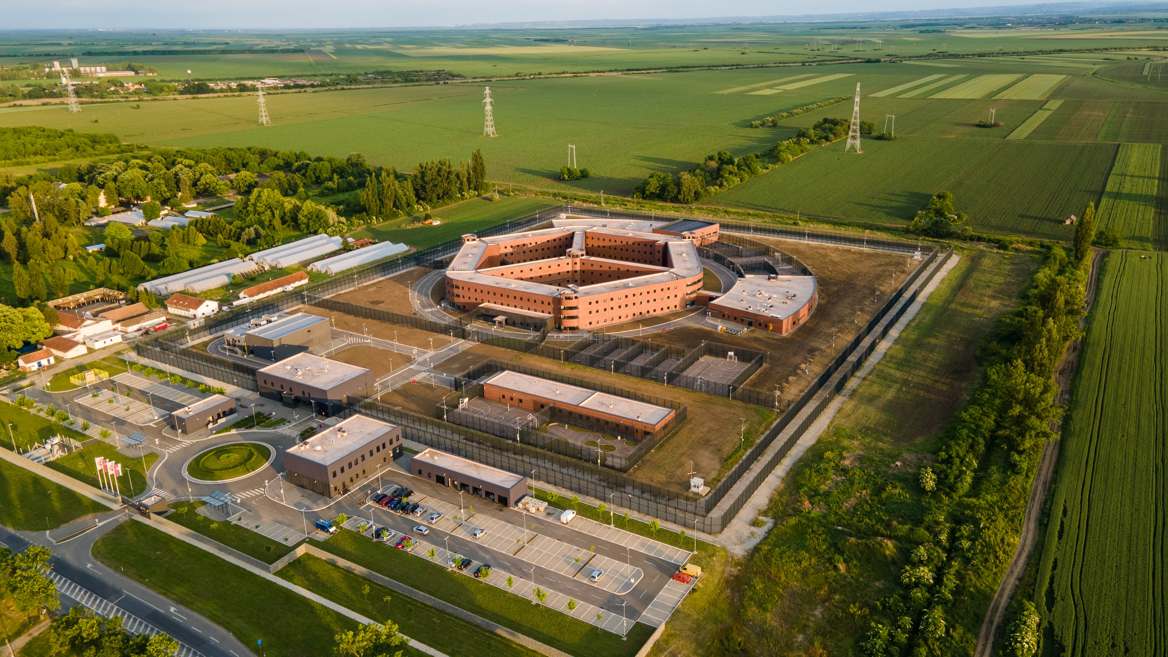 Aerial photo of corrections institution