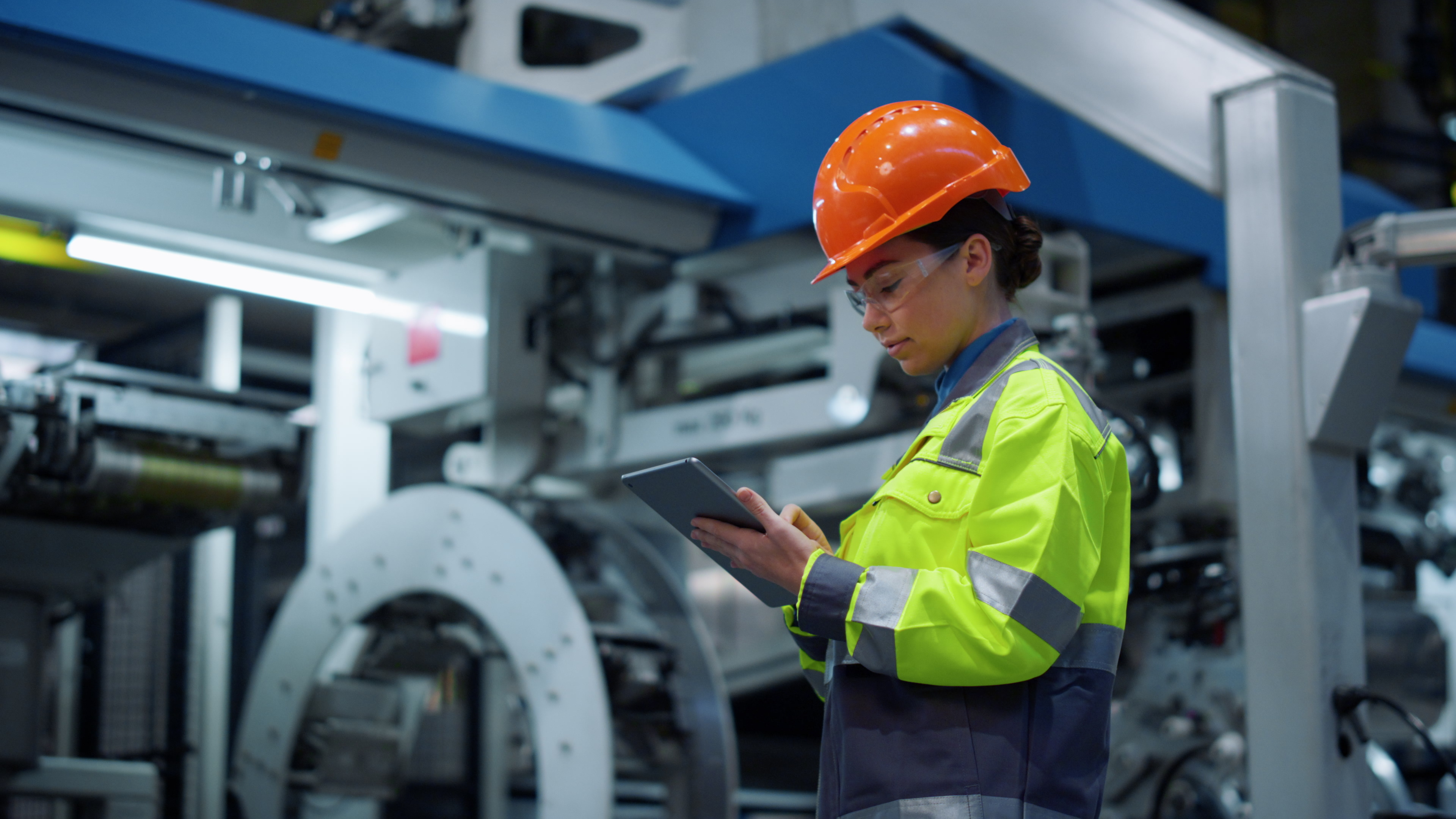 Industrial facilities engineer with ipad