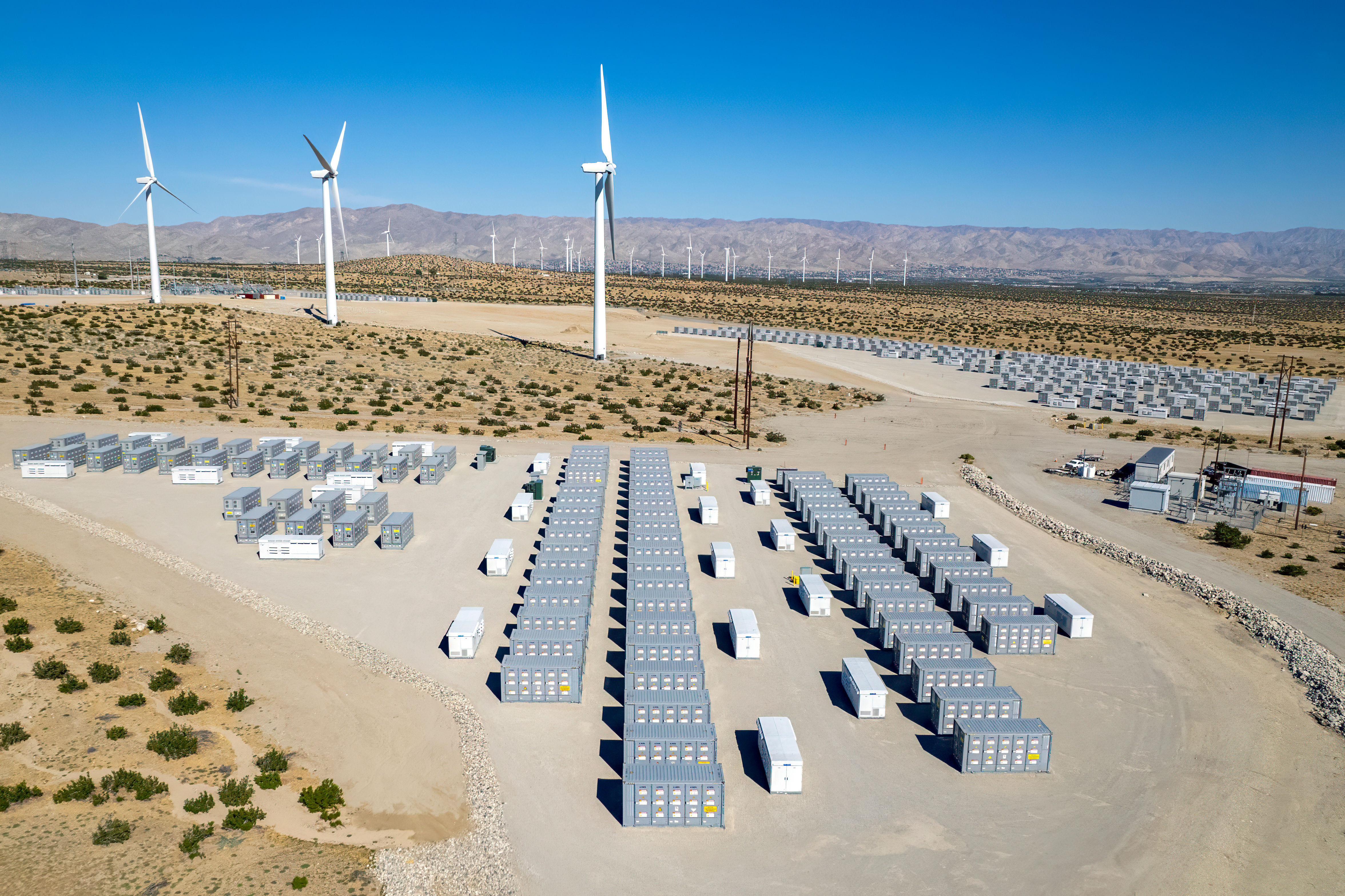 Wind turbines and battery storage